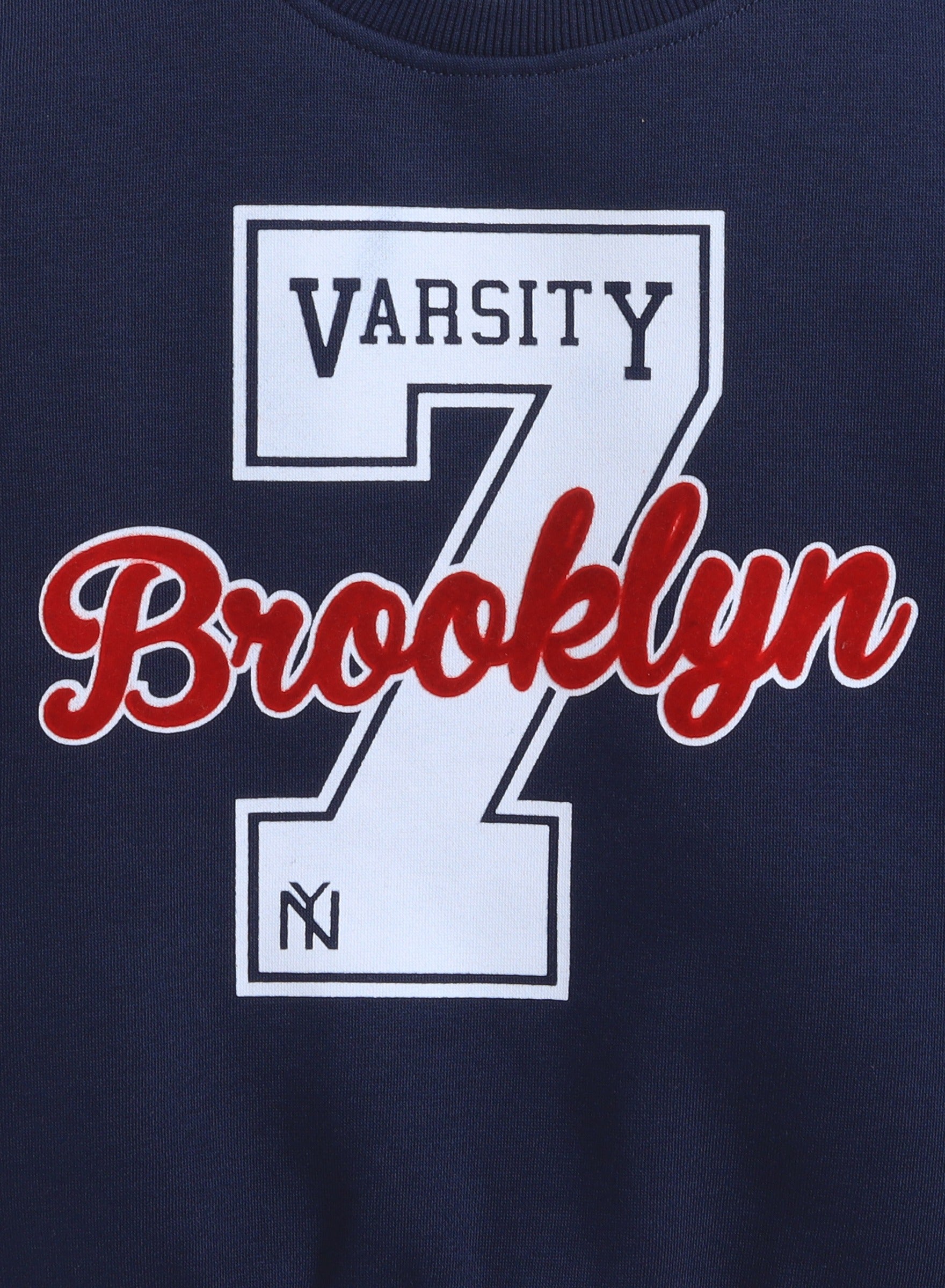Boys' Navy Varsity "Brooklyn 7" Sweatshirt