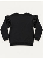 Girls Ruffle Sleeve Sweatshirt and Wide Leg Pants Set