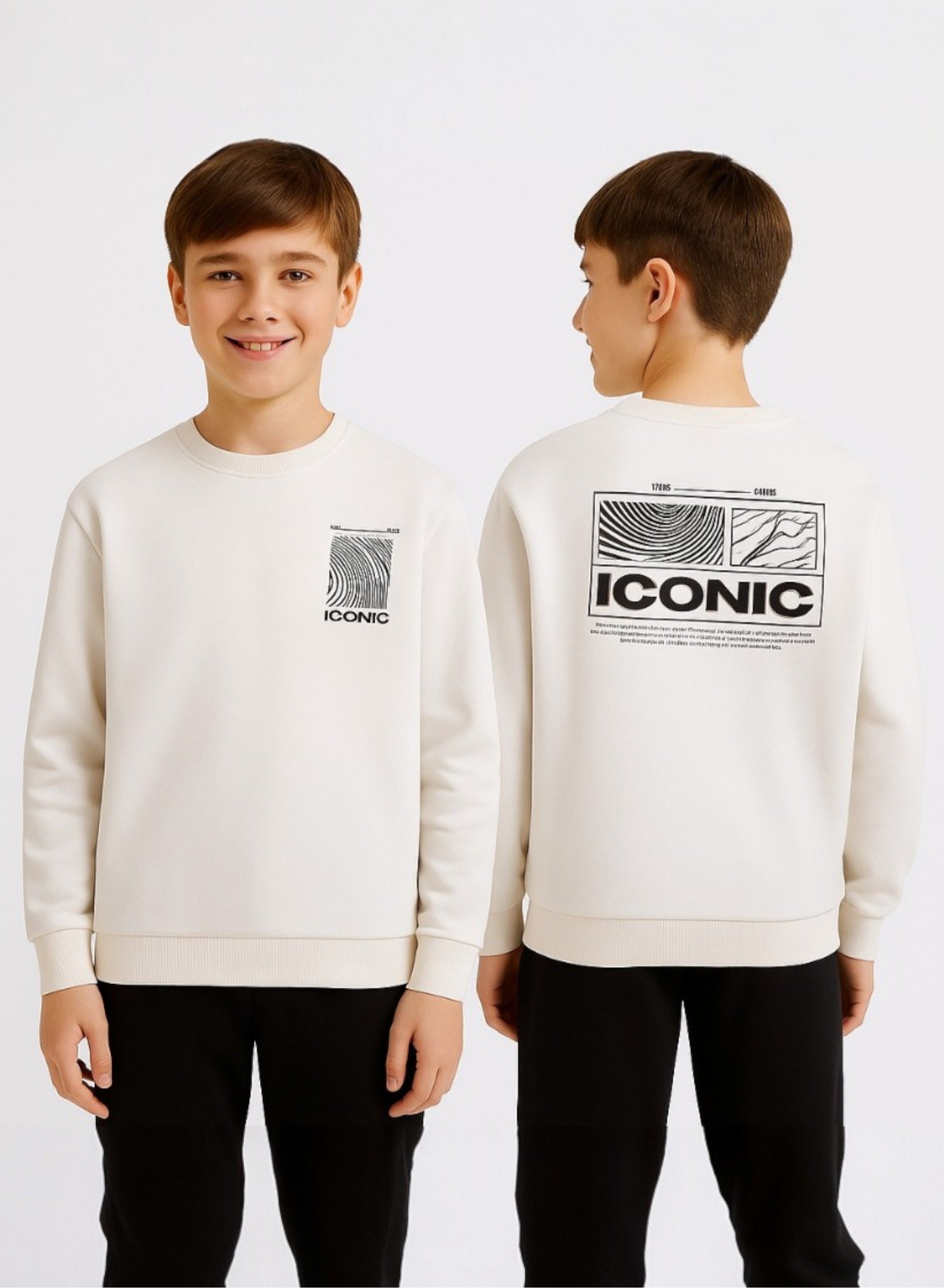 Boys' Off-White Œiconic” Graphic Sweatshirt