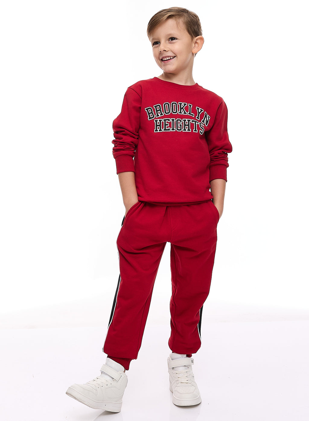 Boys' 2-Piece Sweatshirt And Jogger Set (2 -8 Yrs) -Red V