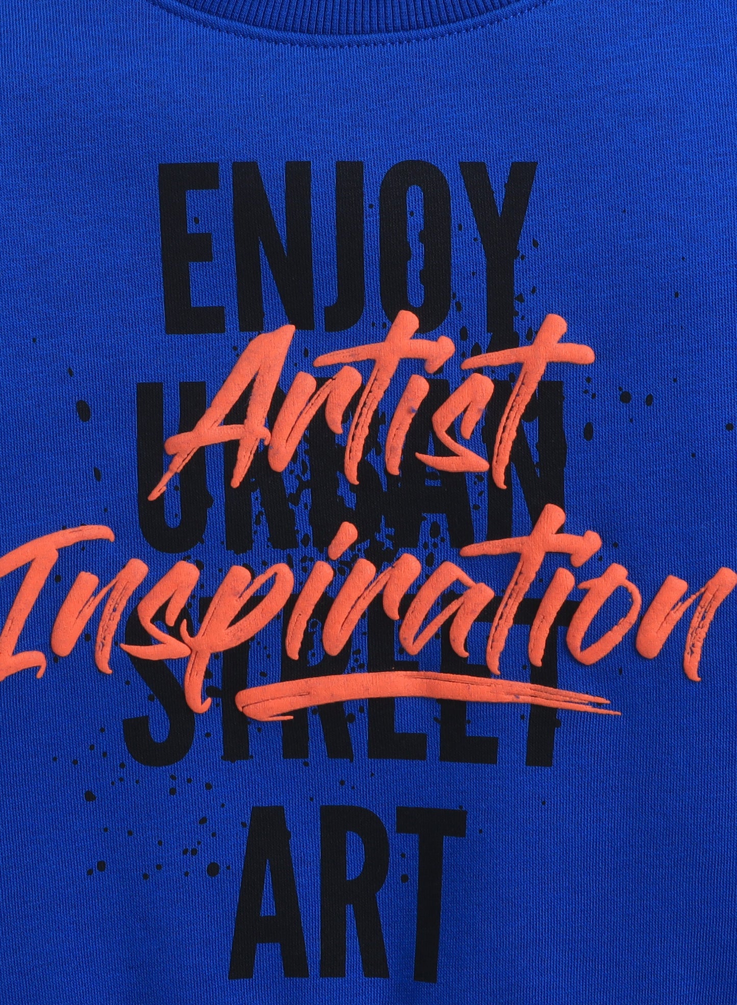 Boys' Printed Crew Neck Sweatshirt – Blue