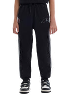Kids Black Pullover Hoodie & Joggers Set With Œworld Explorer” Logo