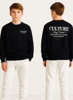 Boys' Black Œculture Stay United” Graphic Sweatshirt