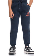 Victor And Jane Cotton Live The Game Graphic Full Sleeves Sweatshirt & Joggers Set - Coral & Navy Blue