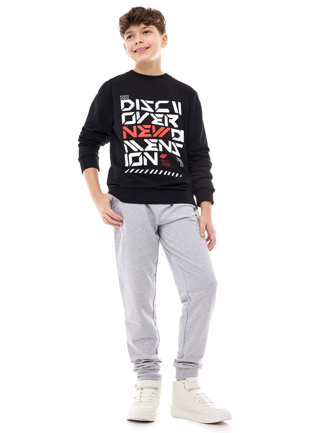 Boys' Graphic Printed Sweatshirt "Discover"