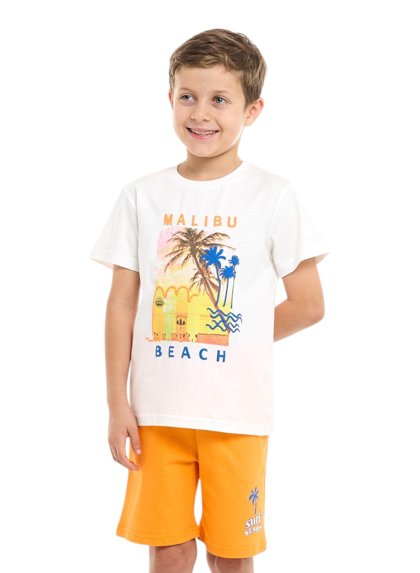 Victor And Jane Classic Cotton T-Shirt & Pull-On Shorts Set