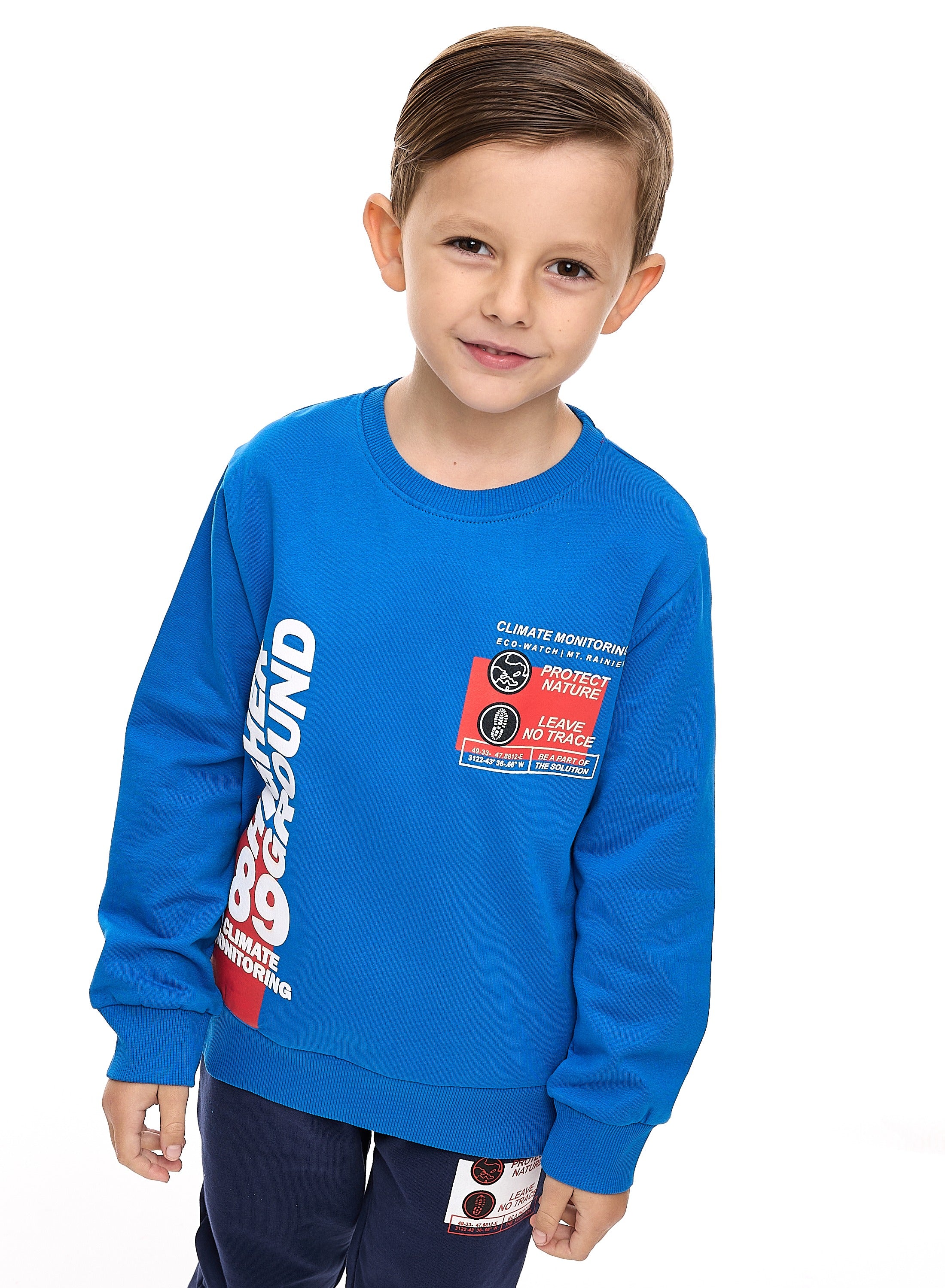 Boys' 2-Piece Sweatshirt And Jogger Set - Royal Blue/Navy