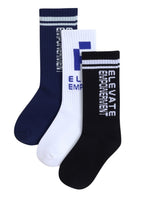Pack Of 3 Textured Crew School Socks