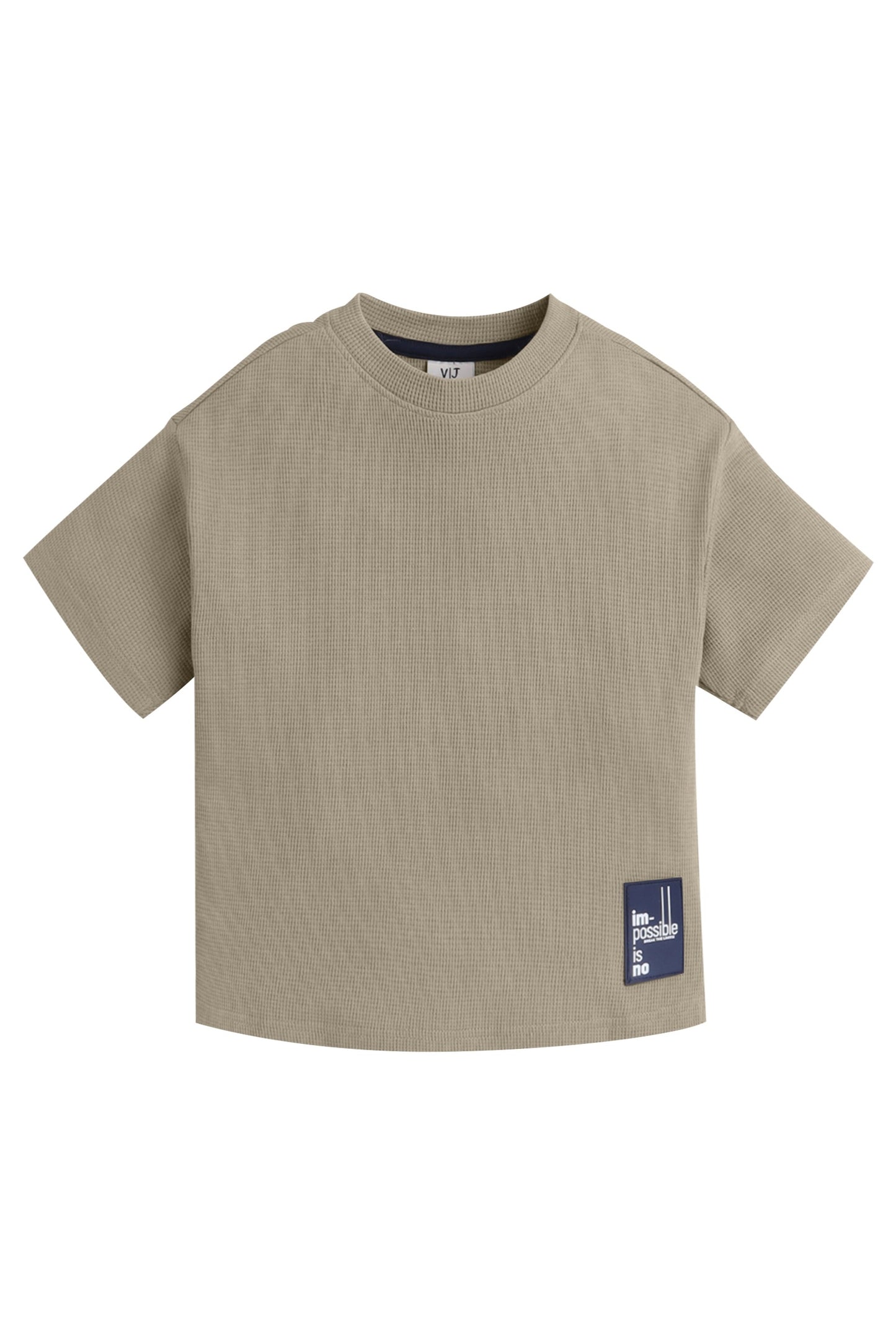 Victor & Jane Junior Boys Taupe Motivational Cotton T-Shirt