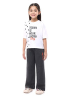 Victor And Jane Girls 2 Pc Set - Embellished Top With Matching Straight Pants