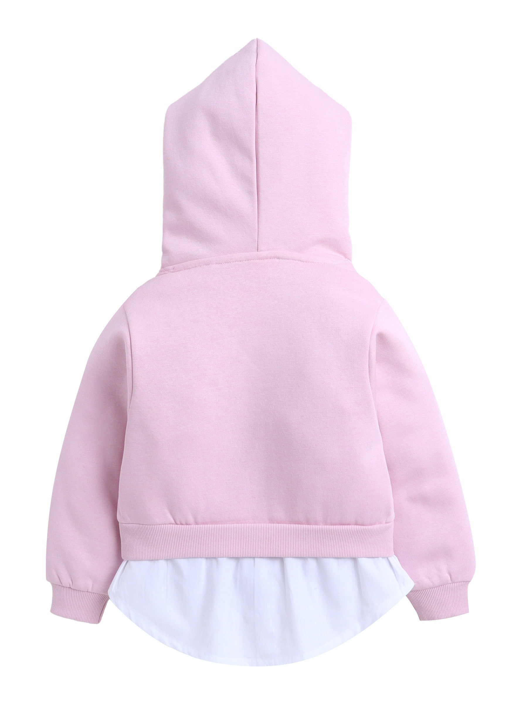 Girls Party Layered Fleece Hoodie “ Pink
