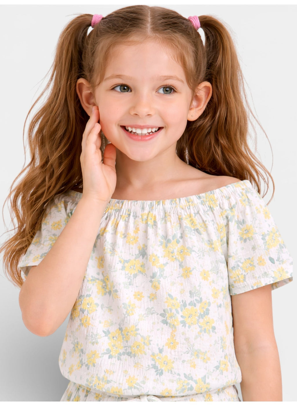 Girls Floral Pants Top Set