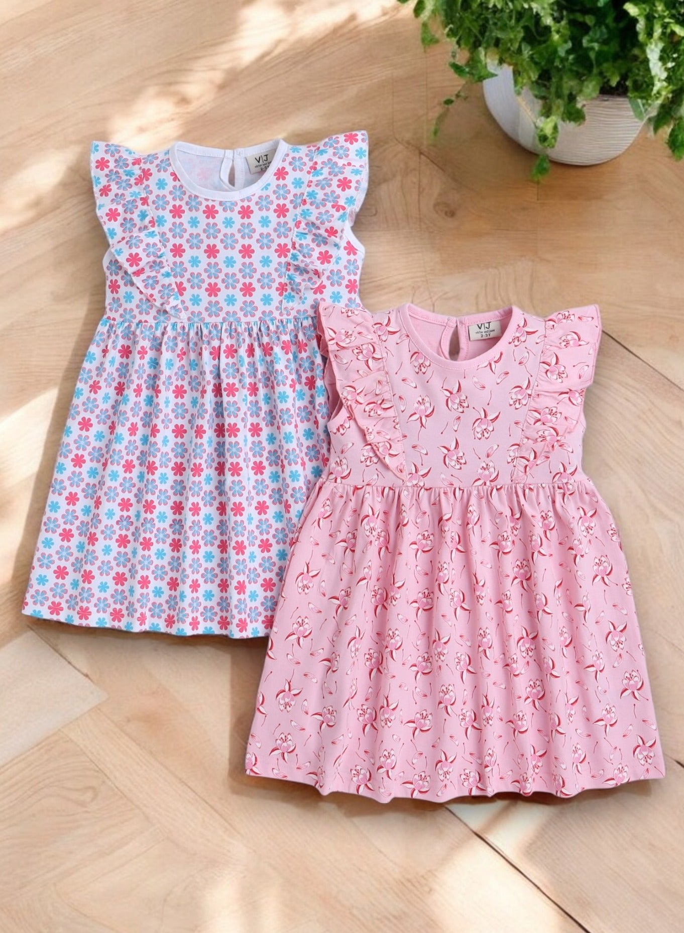 Victor And Jane - All-Over Printed Ruffle Dress (Pack Of 2)