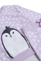 Baby Girl Penguin Appliquã© Lilac Polka-Dot 2-Piece Set