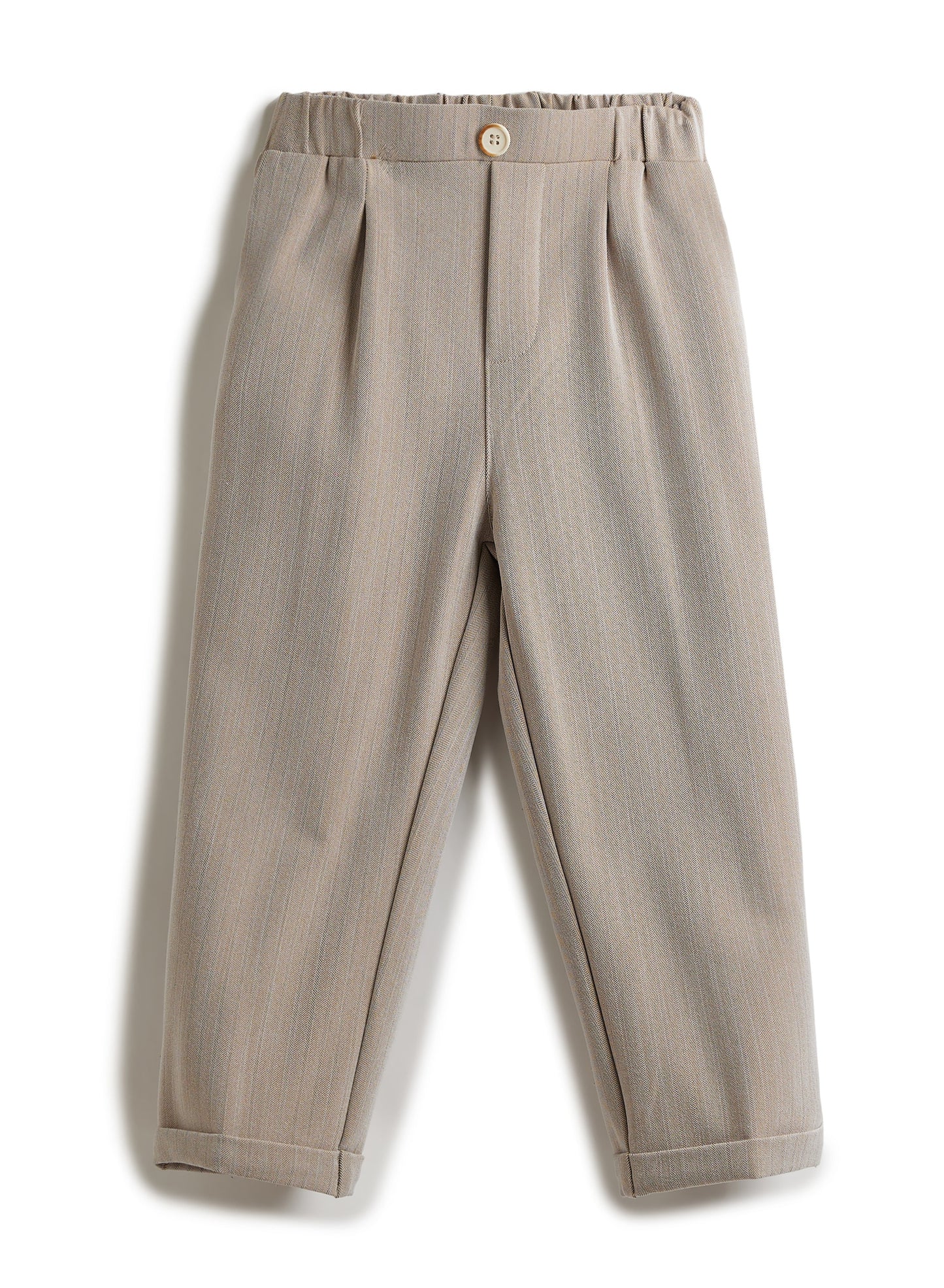 Ecru/Taupe Waistcoat And Pant Set With Shirt And Bow Tie
