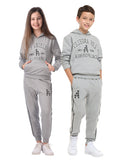 Boys And Girls' Relaxed Fit 2-Piece Hoodie And Jogger Set Grey