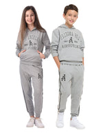 Boys And Girls' Relaxed Fit 2-Piece Hoodie And Jogger Set Grey