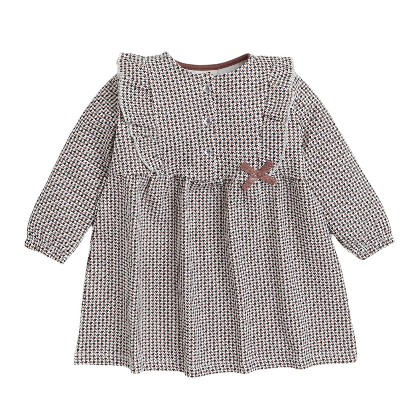 Girl' Printed Long Sleeves Dress  (6mo - 6yrs) - Beige