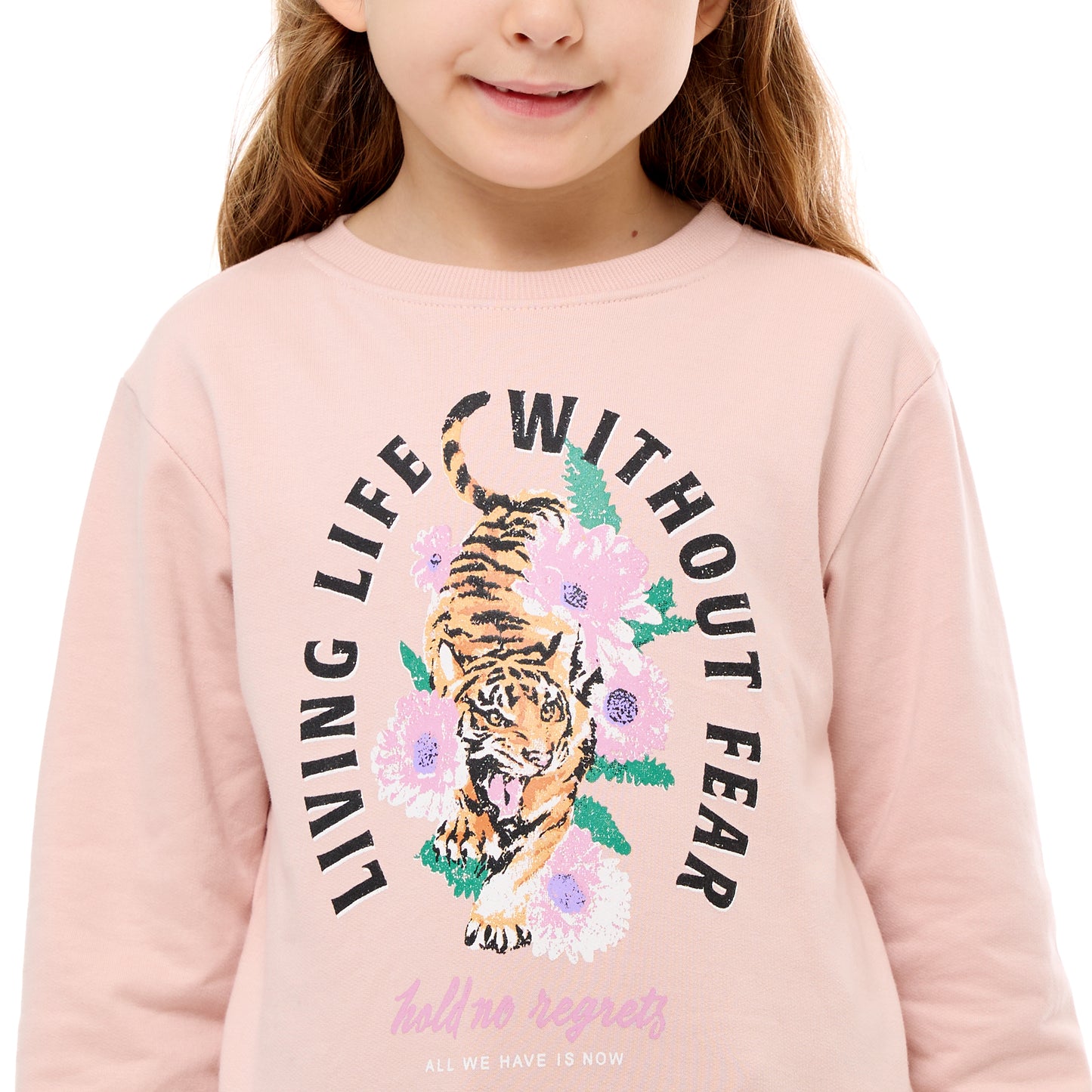 GRAPHIC AND GLITTER PRINTED SWEATSHIRT