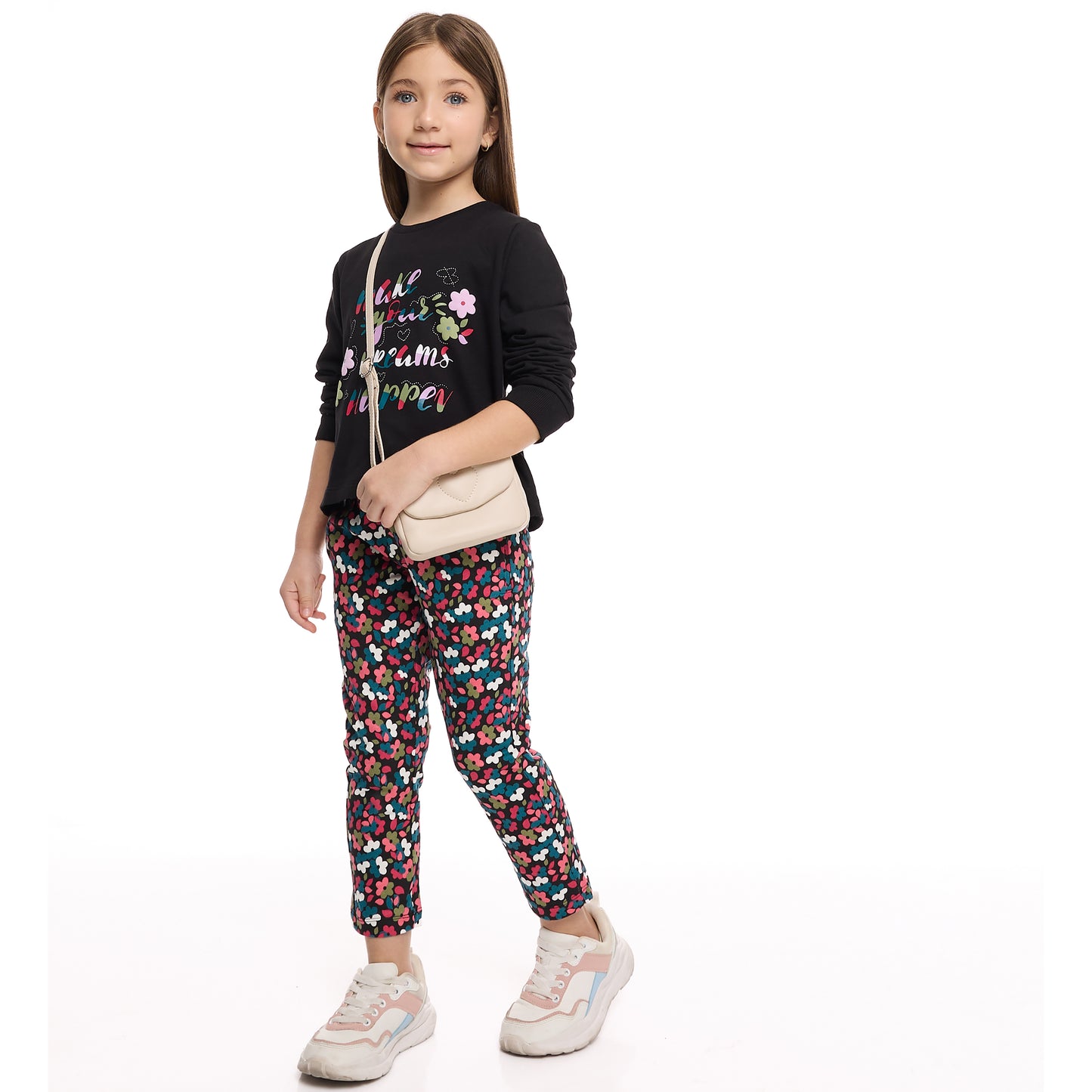 EMBELLISHED TOP WITH PRINTED PANT