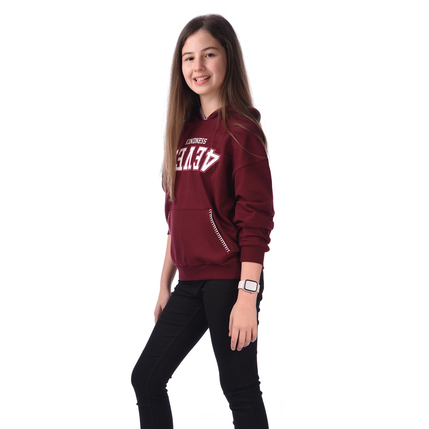 GRAPHIC PRINTED COMFY FIT HOODIE WITH CONTRAST STITCH