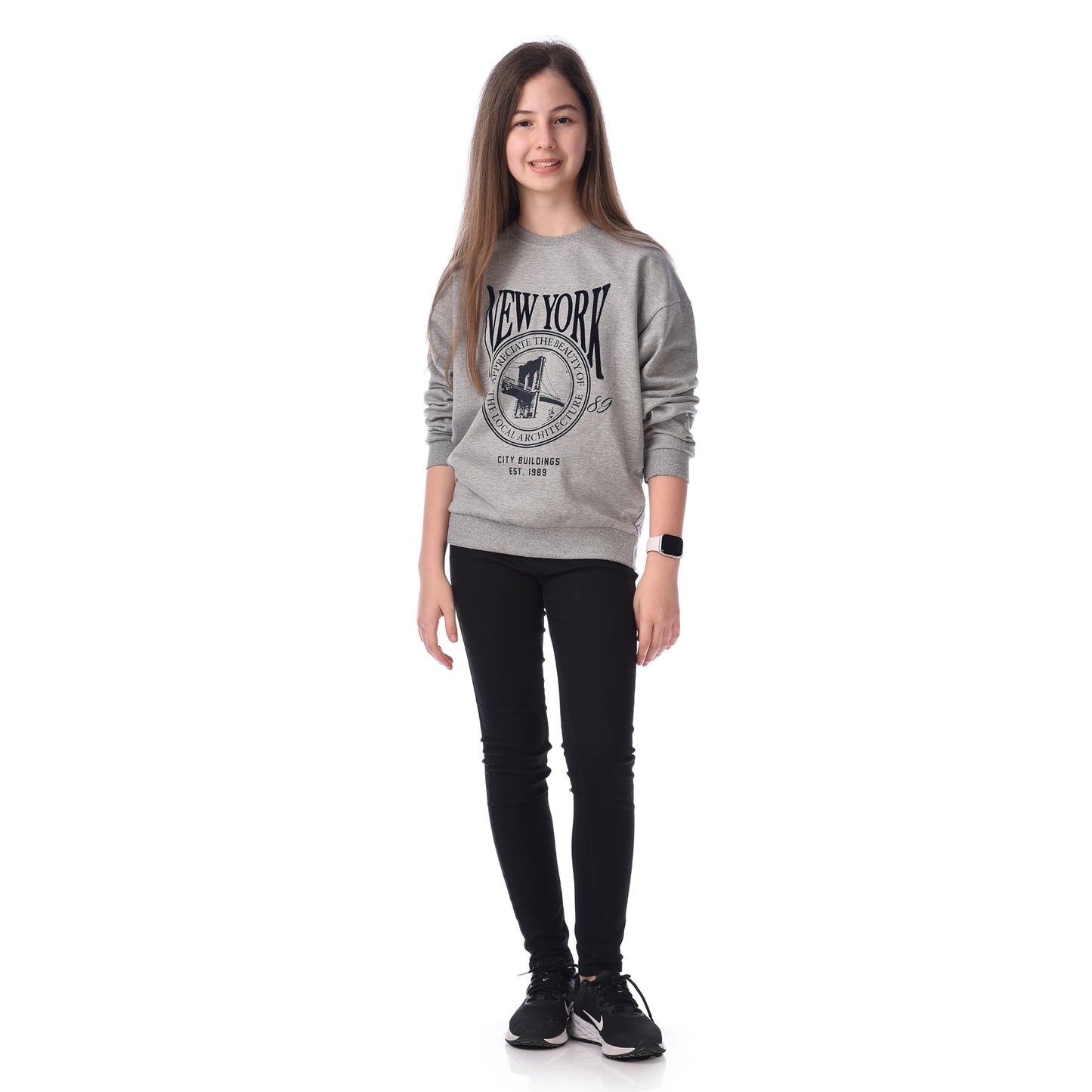 FLOCK PRINTED COMFY FIT SWEATSHIRT