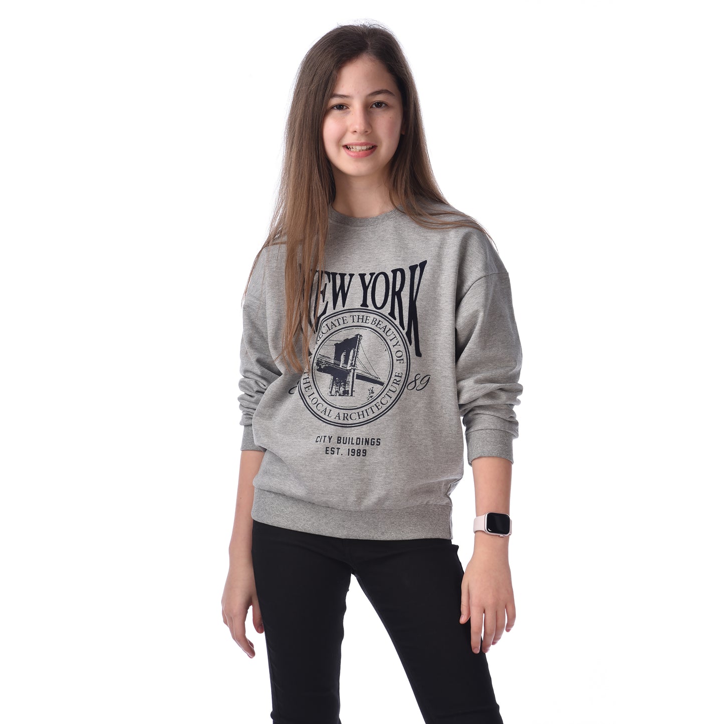 FLOCK PRINTED COMFY FIT SWEATSHIRT