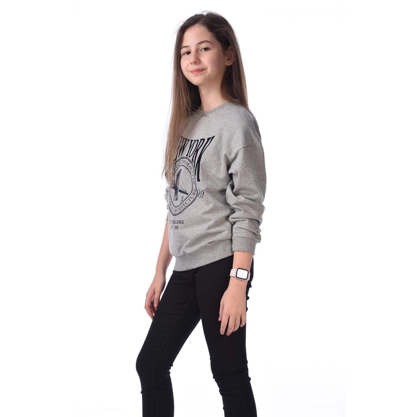 FLOCK PRINTED COMFY FIT SWEATSHIRT