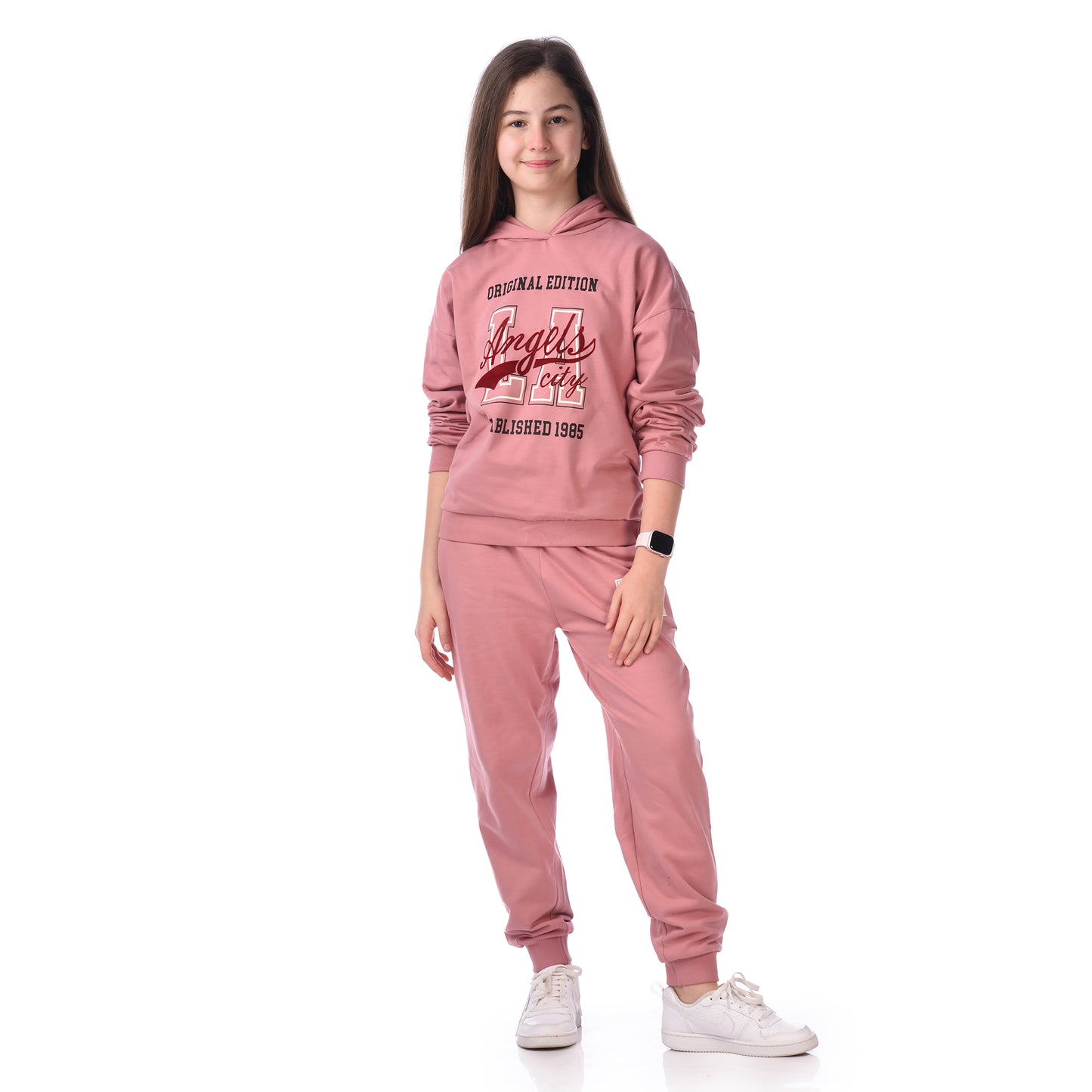 FLOCK PRINTED HOODIE WITH MATCHING JOGGERS COMFY FIT