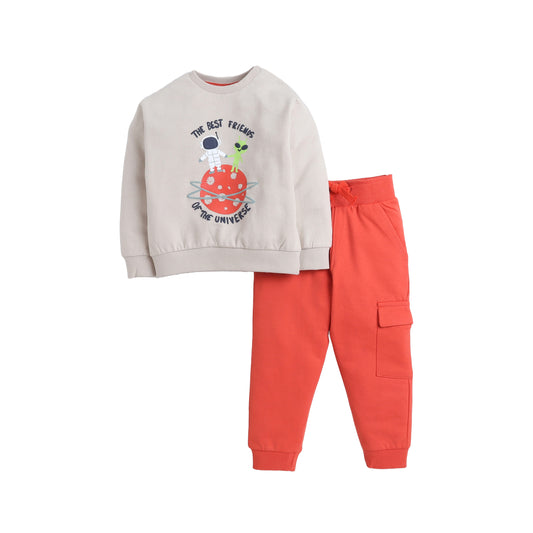 Sweatshirt and Orange Jogger Set