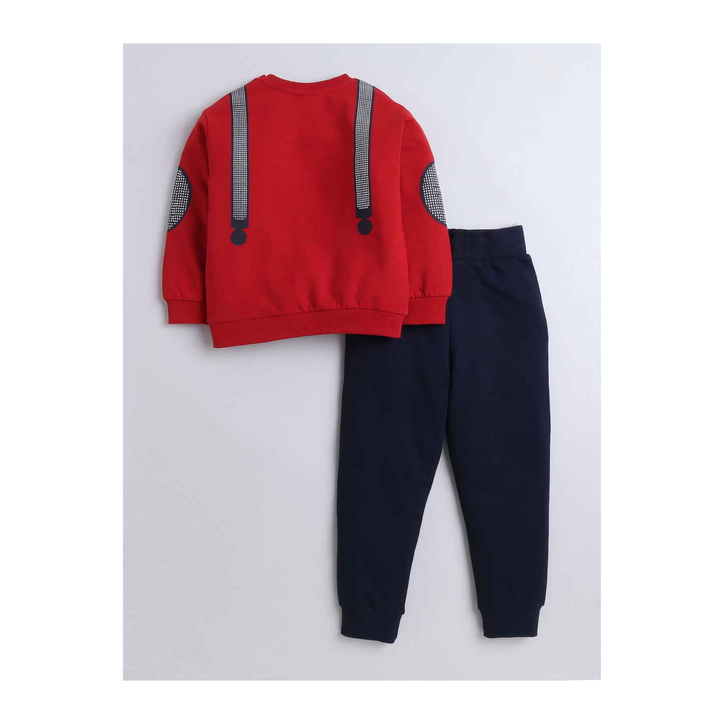 Red Sweatshirt and Navy Jogger Set