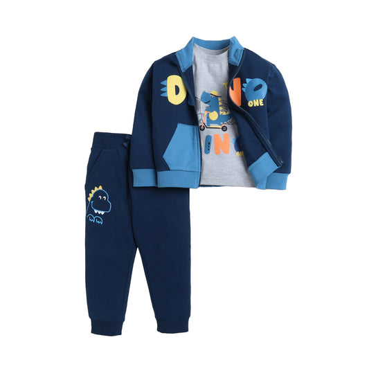 3 Pc Set- Full-zipper Hoodie with matching Jogger Set