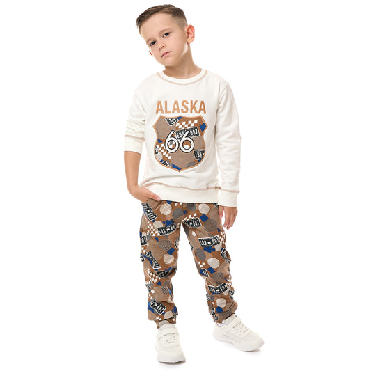 Sweatshirt with Printed Jogger Set