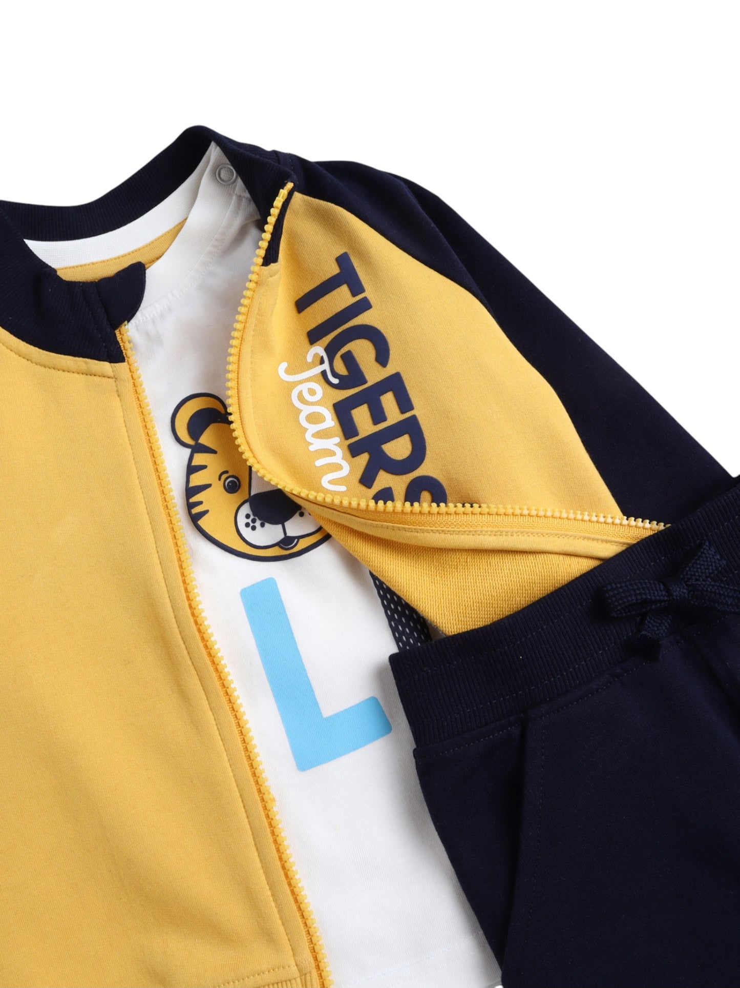 Infant Boys Tigers Team 3-Piece CVC Fleece Set – Navy & Mustard