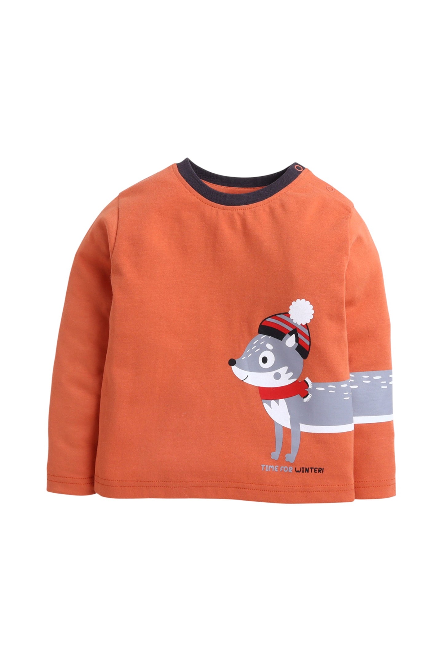 Infant Boys “Time for Winter” 3-Piece CVC Fleece Set – Orange & Navy