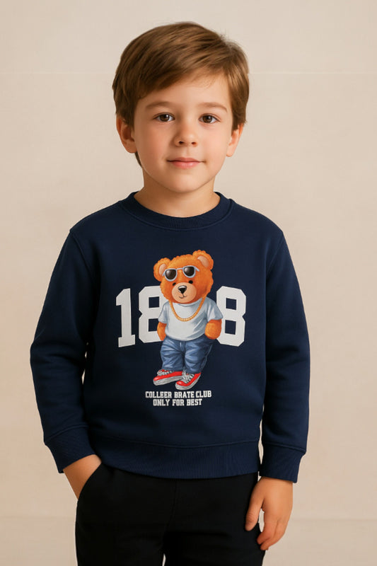 Boys' Navy "Cool Bear 1888" Graphic Sweatshirt