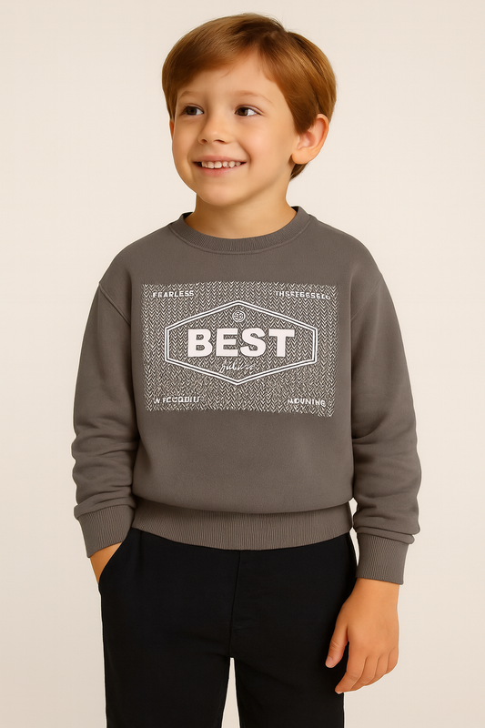 Boys' Olive Green "BEST Future" Graphic Sweatshirt