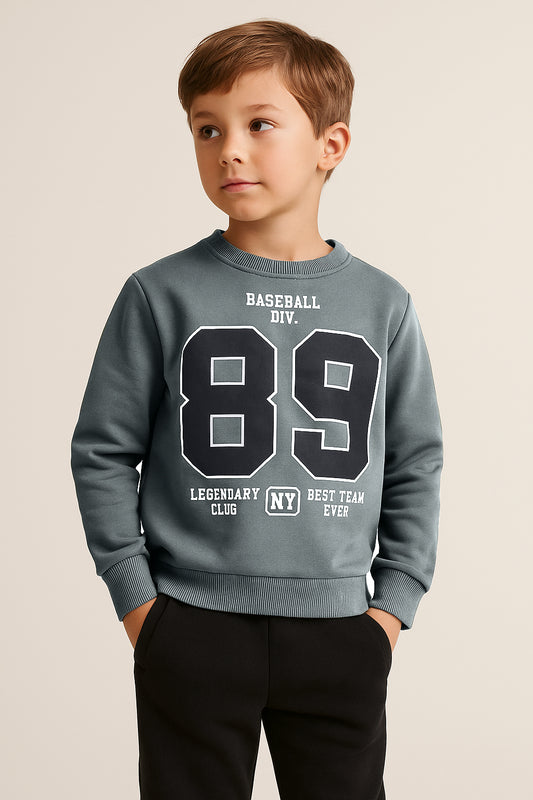 Boys’ Olive Green “89 Baseball Club” Sweatshirt