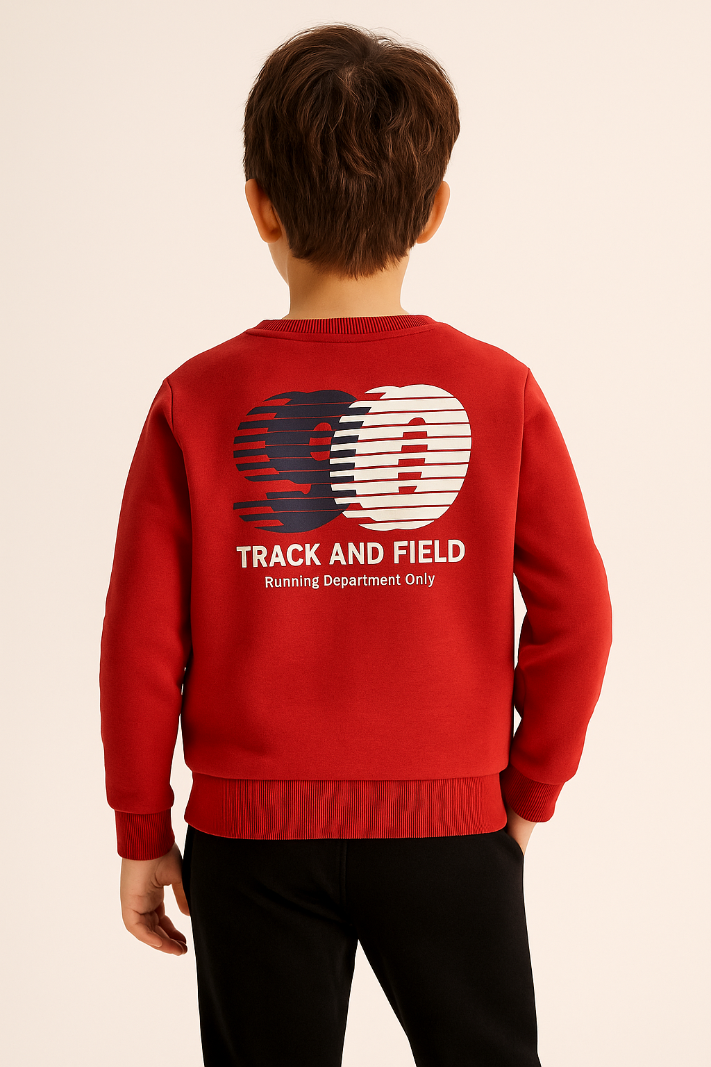 Boys' Red "Track & Field" Graphic Sweatshirt