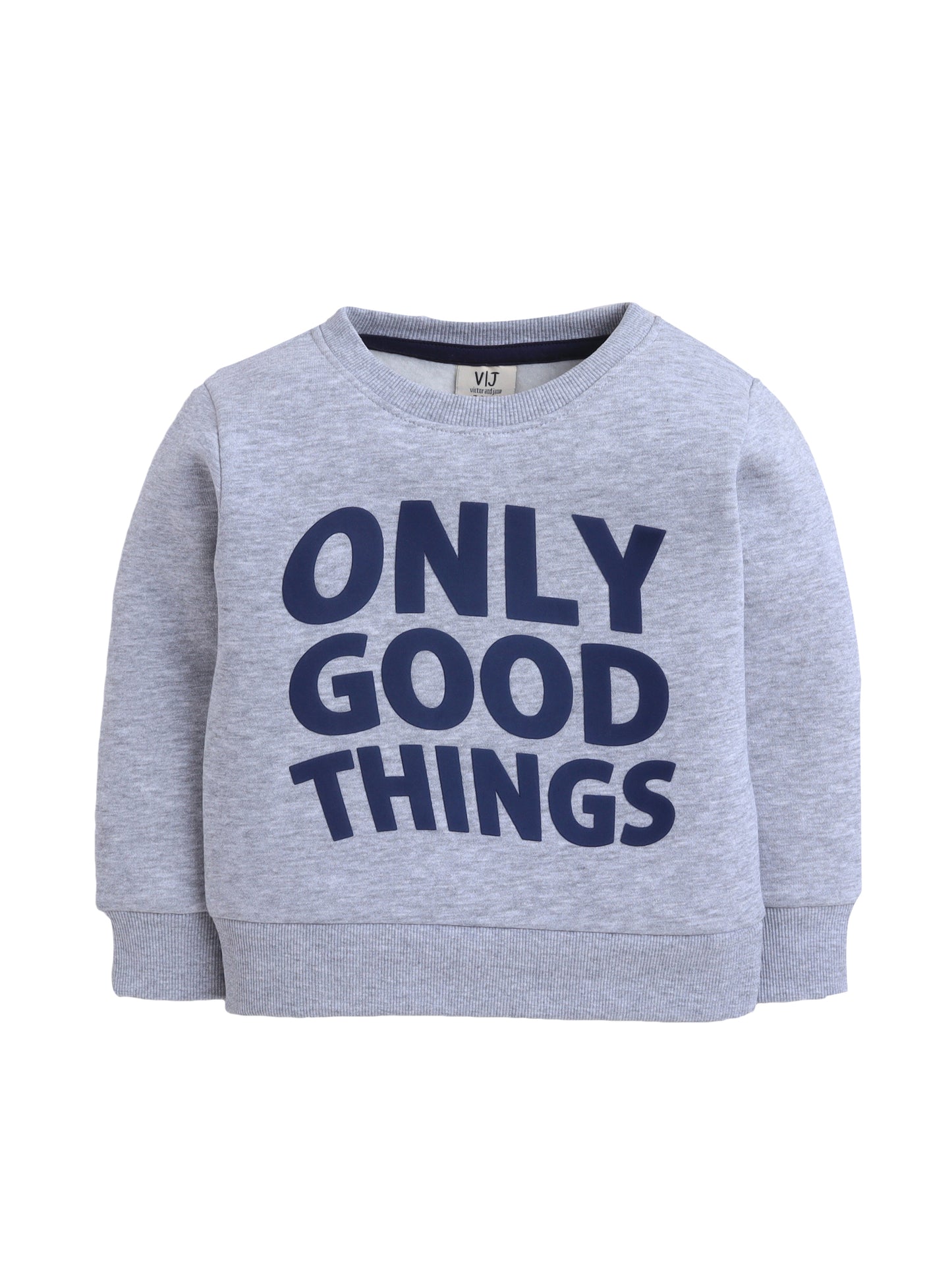 Boys' Light Grey "Only Good Things" Graphic Sweatshirt