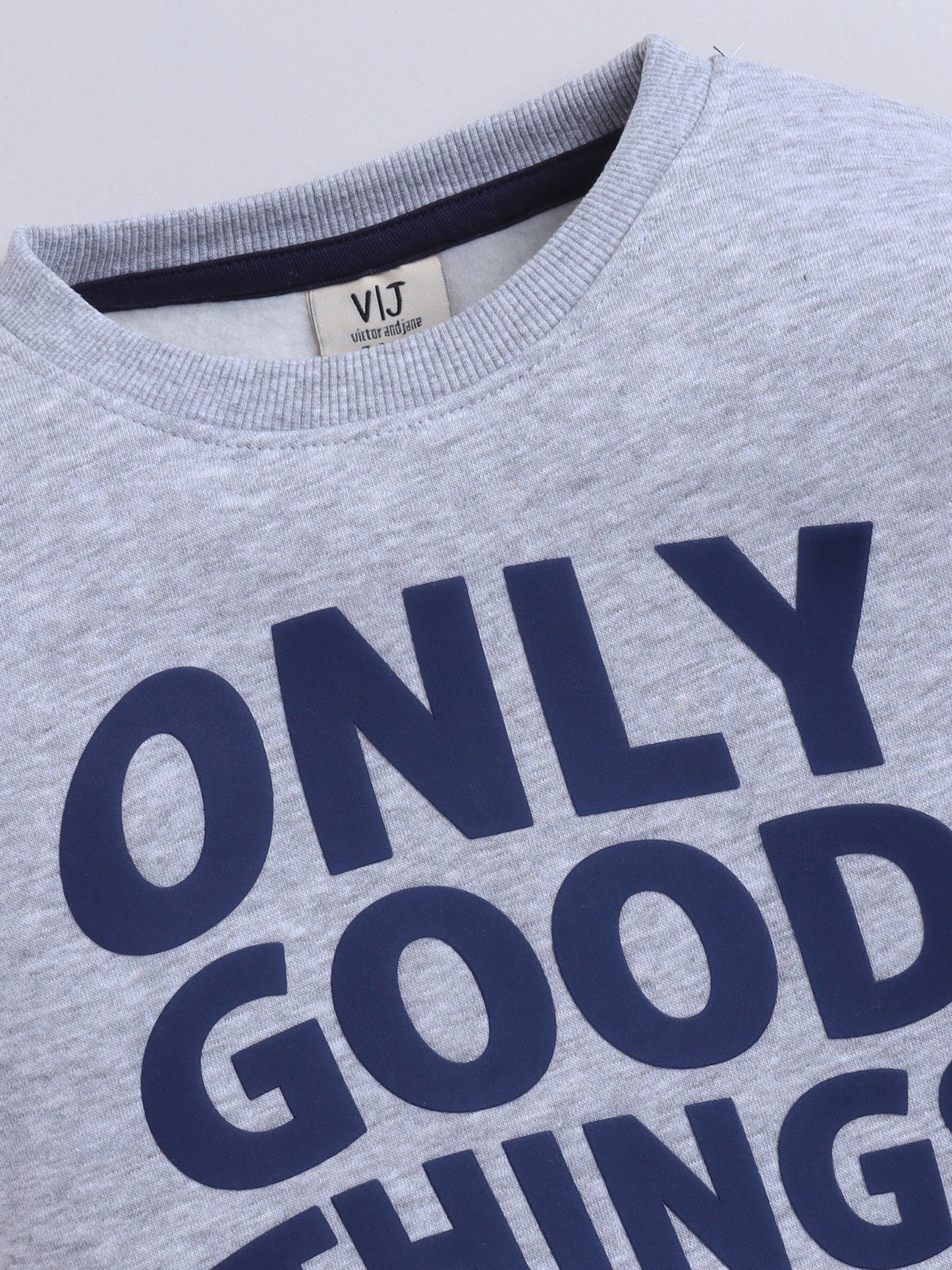 Boys' Light Grey "Only Good Things" Graphic Sweatshirt