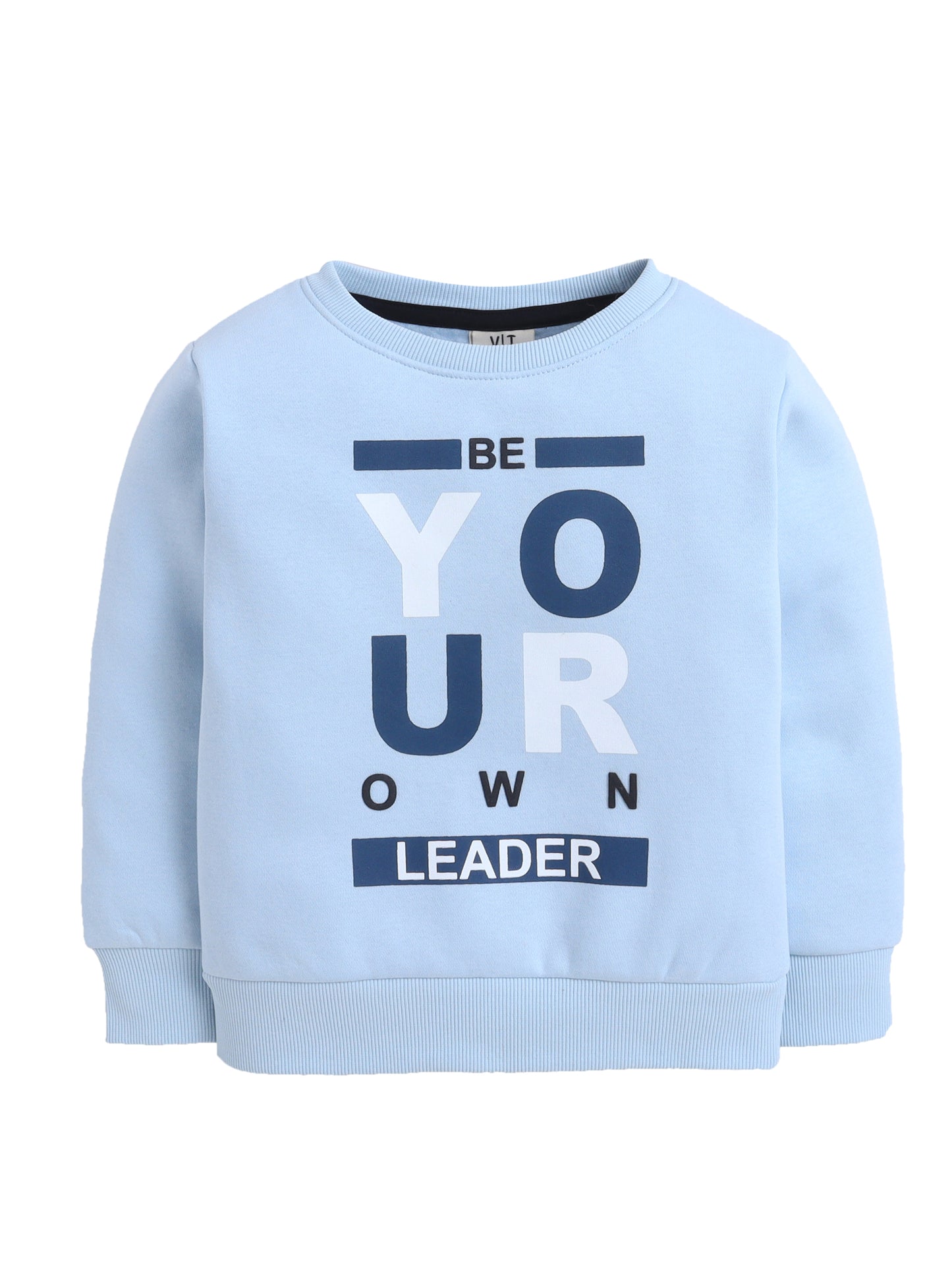 Boys' Blue "Be Your Own Leader" Slogan Sweatshirt