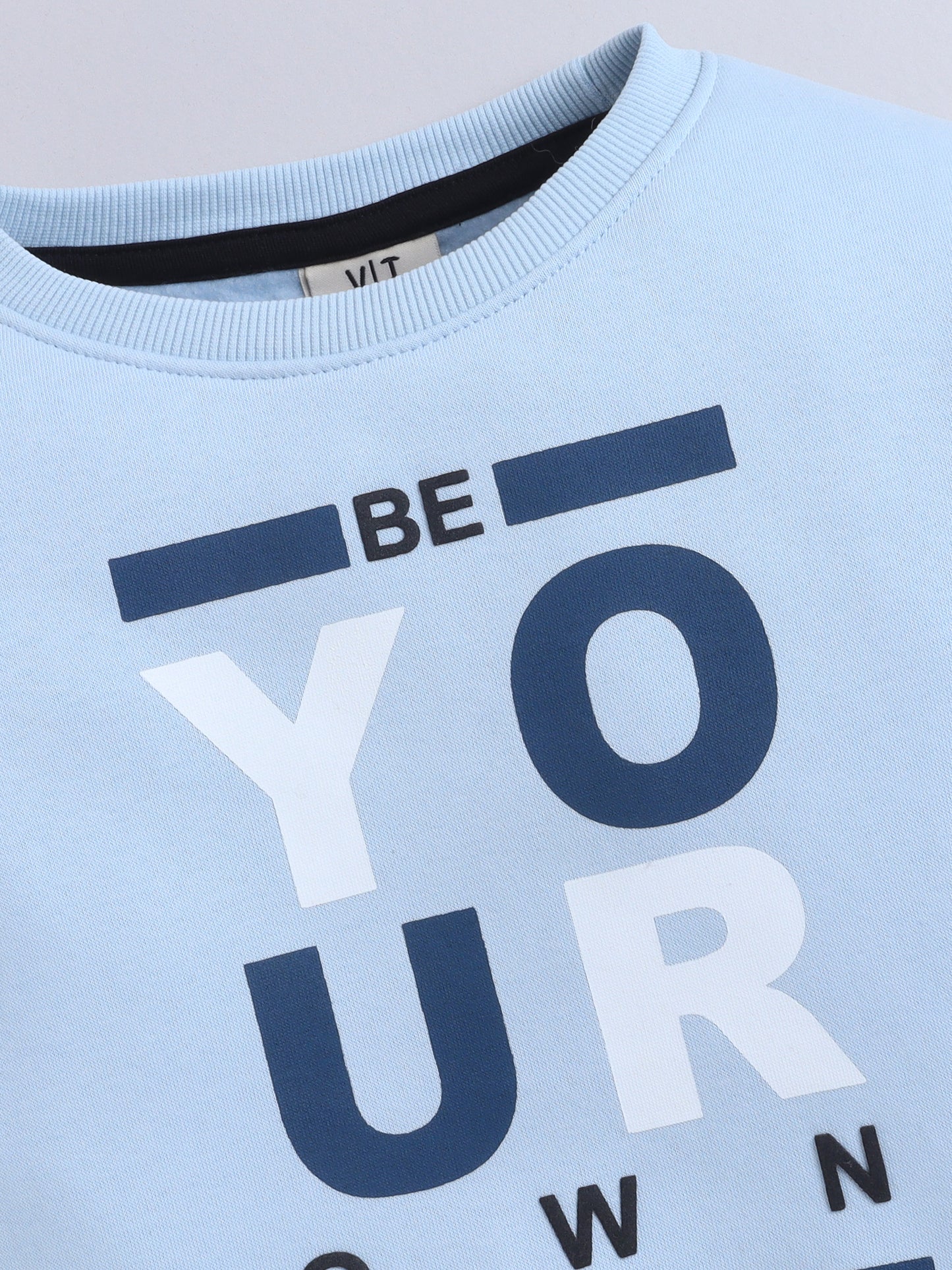 Boys' Blue "Be Your Own Leader" Slogan Sweatshirt