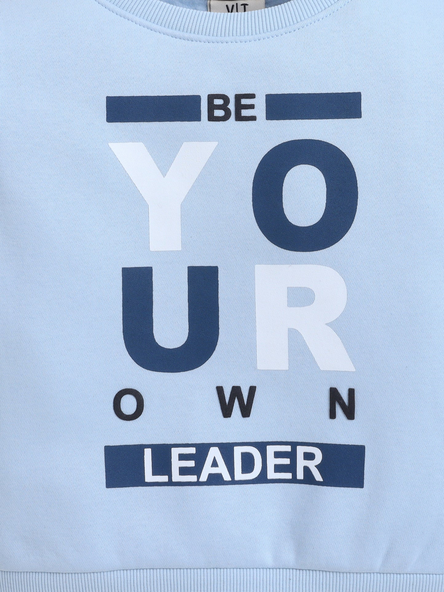 Boys' Blue "Be Your Own Leader" Slogan Sweatshirt