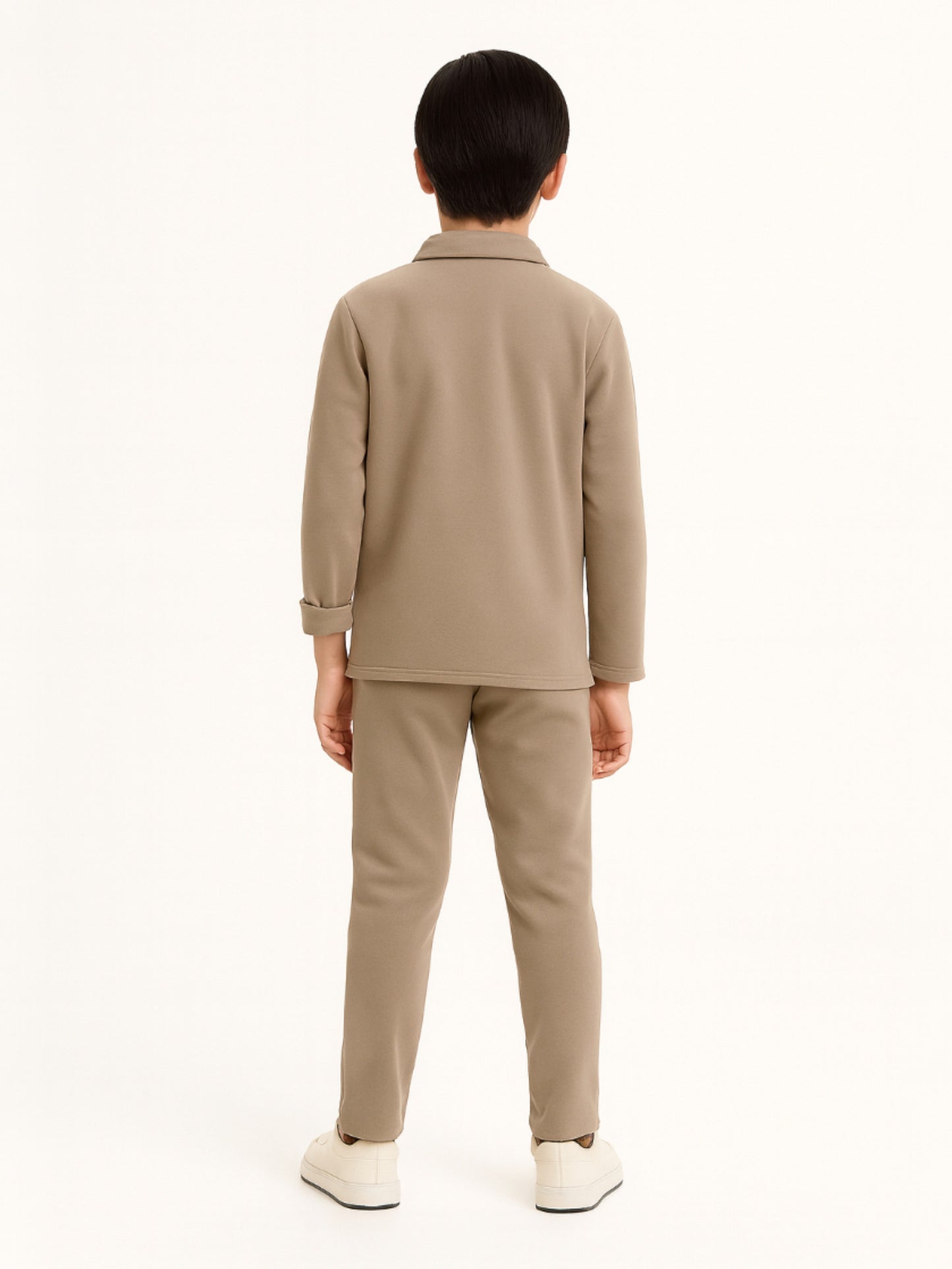 Boys’ Utility Jacket & Jogger Set – Beige