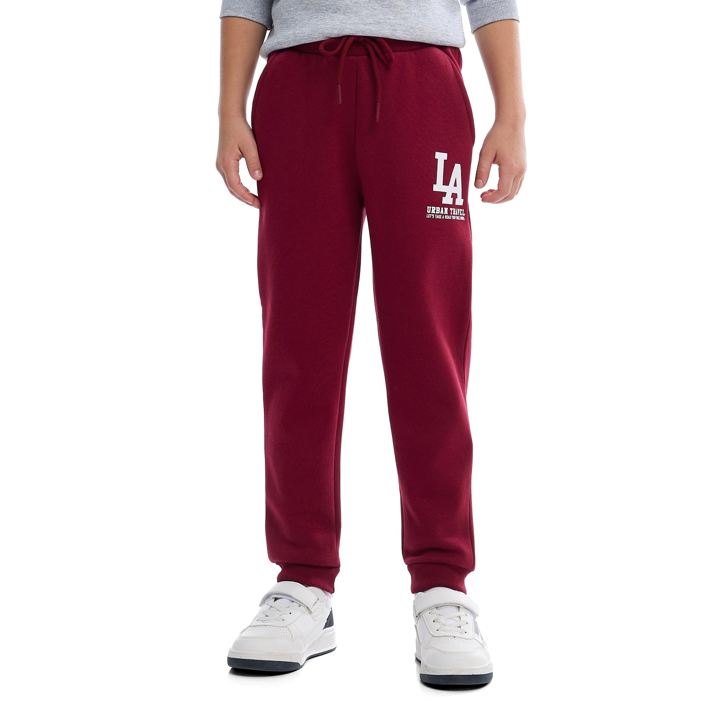 Boys TEXAS 98 Zip-Neck Fleece Tracksuit - Grey and Maroon