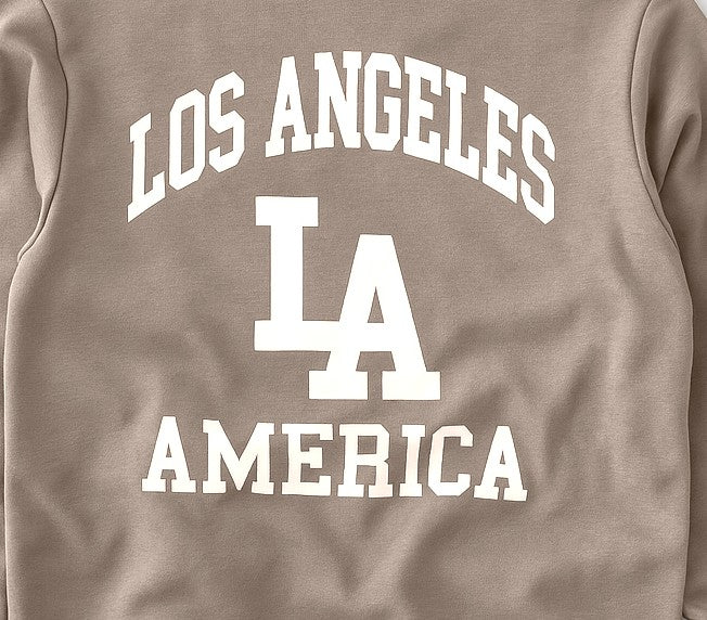 Boys LA Zip-Neck Fleece Tracksuit - Olive Green