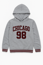 Victor And Jane Cotton Chicago 98 Printed Hoodie & Joggers Co-Ord Set - Heather Grey