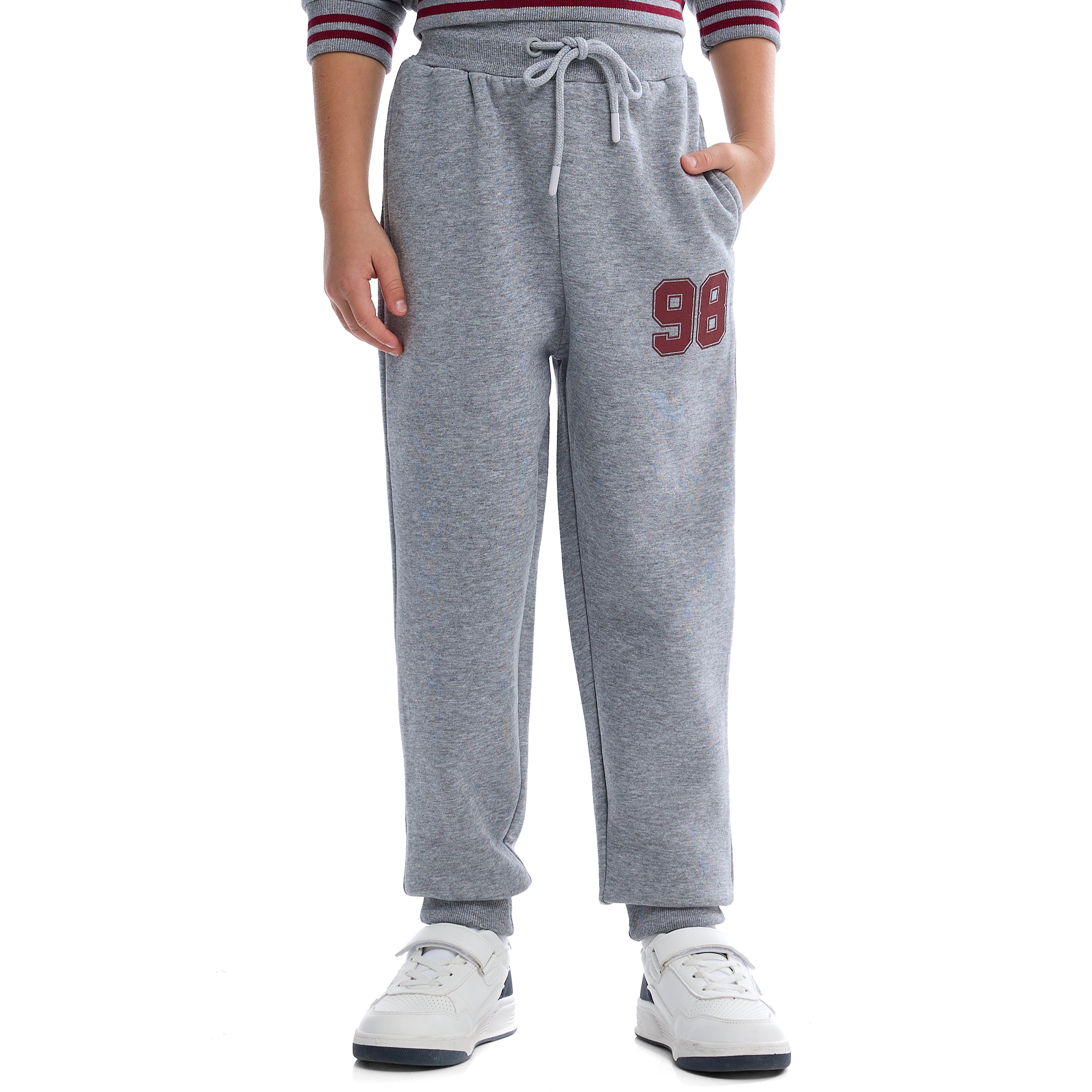 Victor And Jane Cotton Chicago 98 Printed Hoodie & Joggers Co-Ord Set - Heather Grey