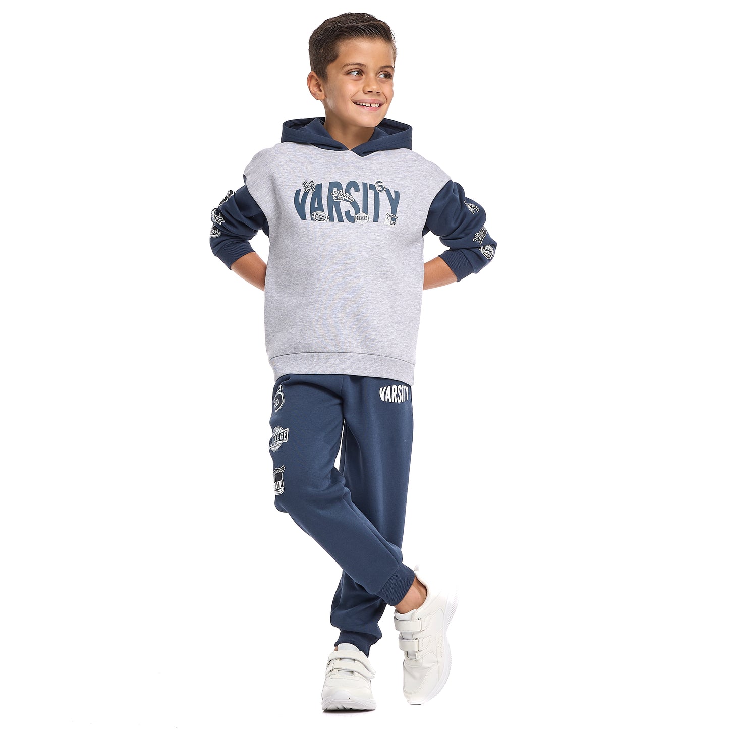 Boys Varsity Graphic Hoodie Fleece Tracksuit - 2 Piece Set